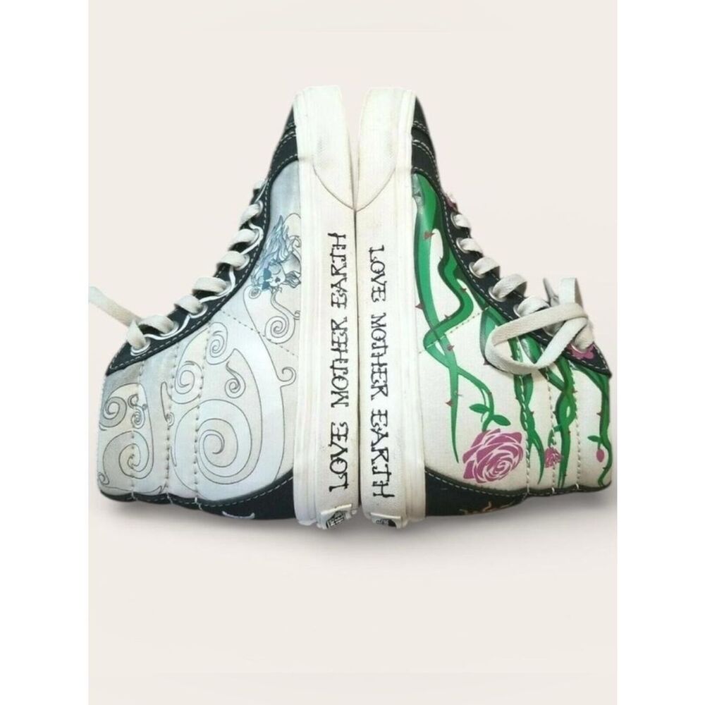 Custom Vans Sk8 Hi Hand Painted Celestial Sun Moon Earth Sneakers 7.5
